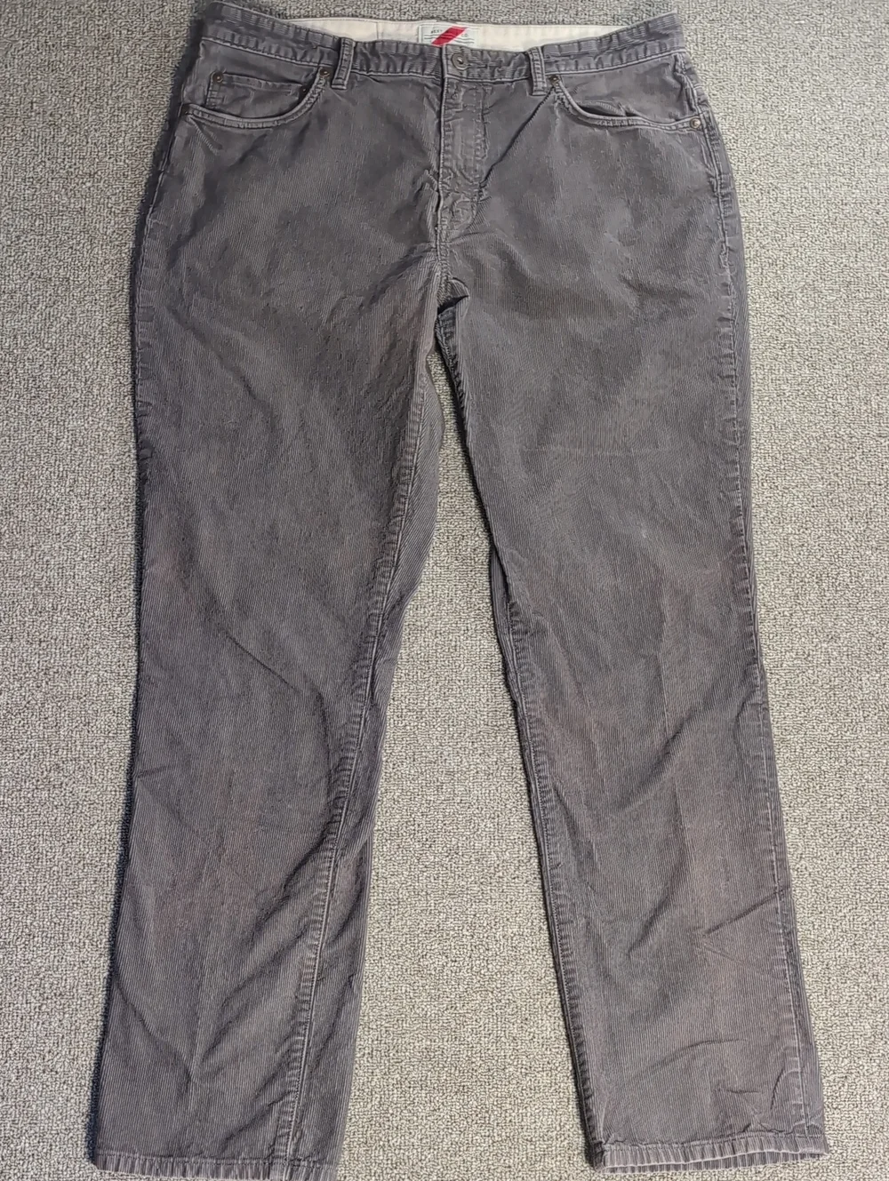 Best Made Co Fine Wale Corduroy Pants Size 36x32 Gray 100% Cotton 5 Pocket